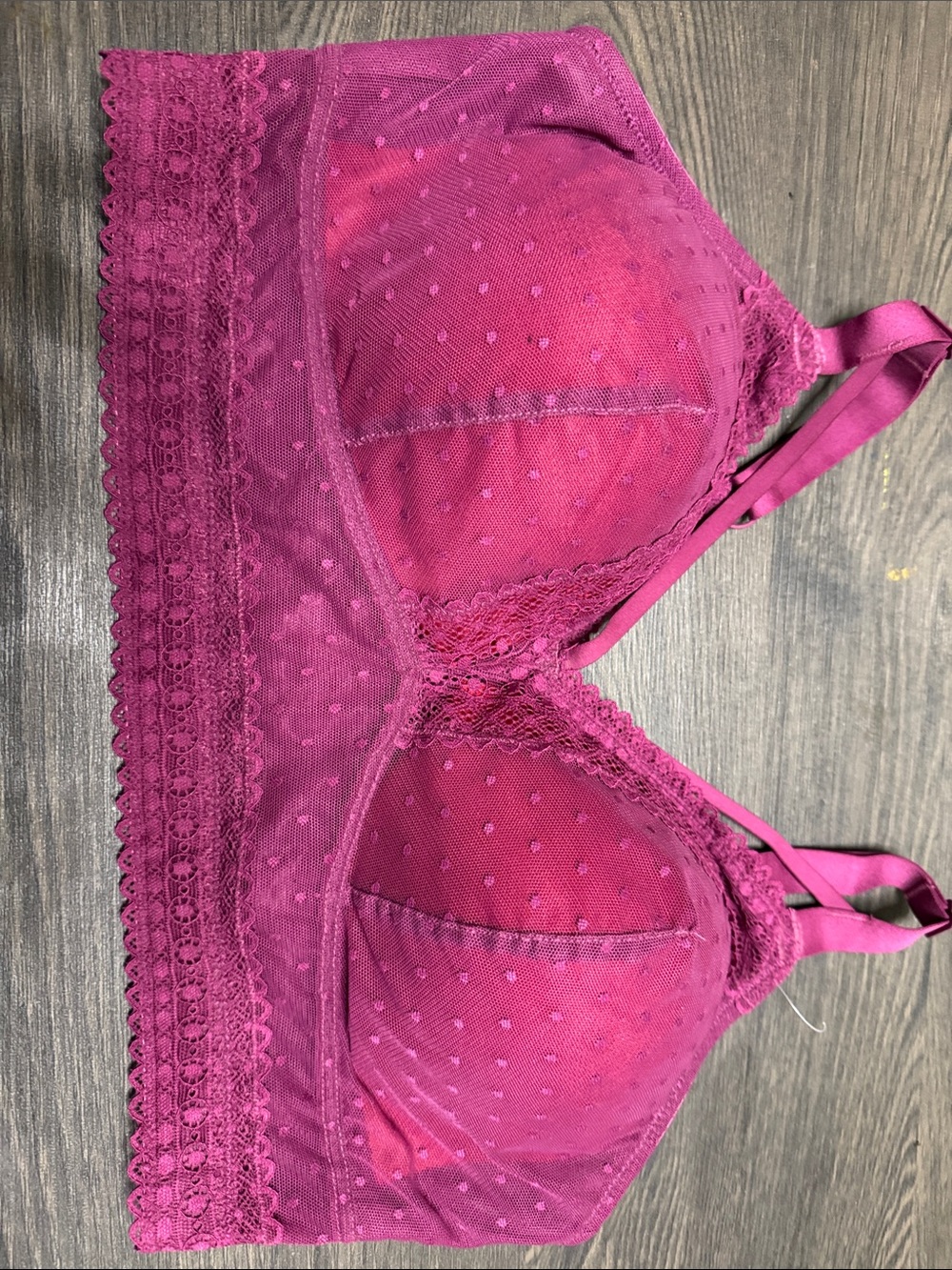 Women's Deep Pink Lace Bralette - Soft Support